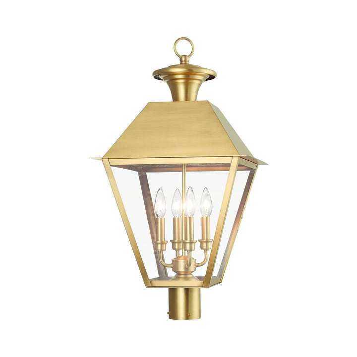 4 Light Natural Brass Outdoor Extra Large Post Top Lantern