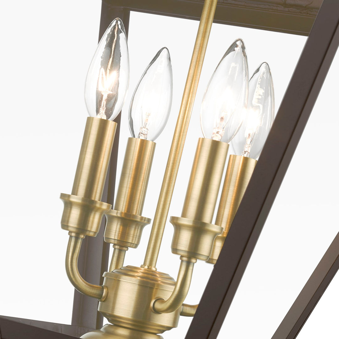 4 Light Bronze With Antique Brass Finish