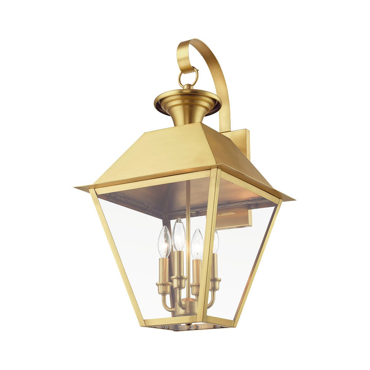 4 Light Natural Brass Outdoor Extra Large Wall Lantern