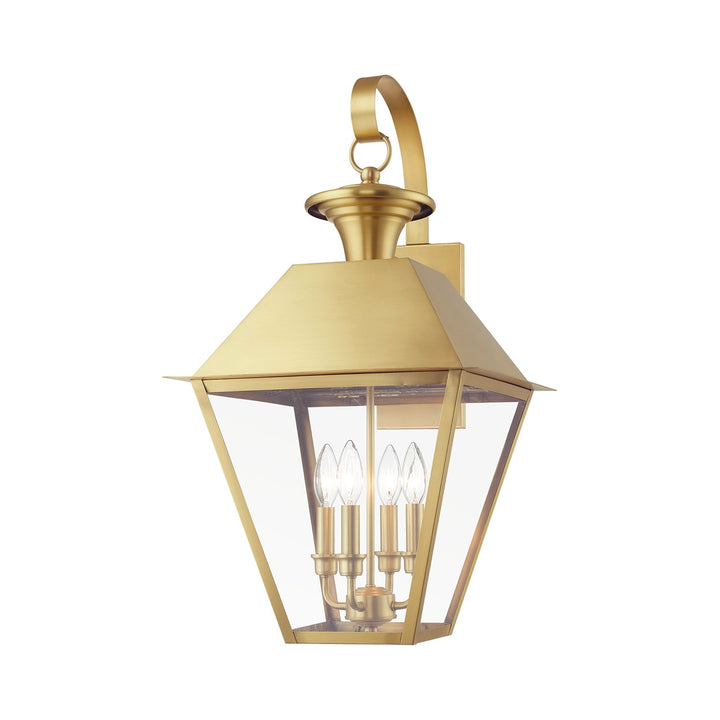 4 Light Natural Brass Outdoor Extra Large Wall Lantern