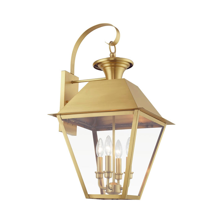 4 Light Natural Brass Outdoor Extra Large Wall Lantern