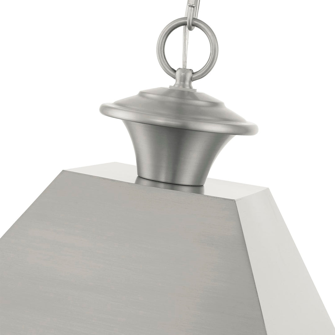 3 Light Brushed Nickel Outdoor Large Pendant Lantern