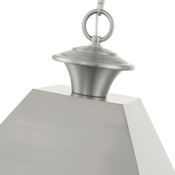 3 Light Brushed Nickel Outdoor Large Pendant Lantern