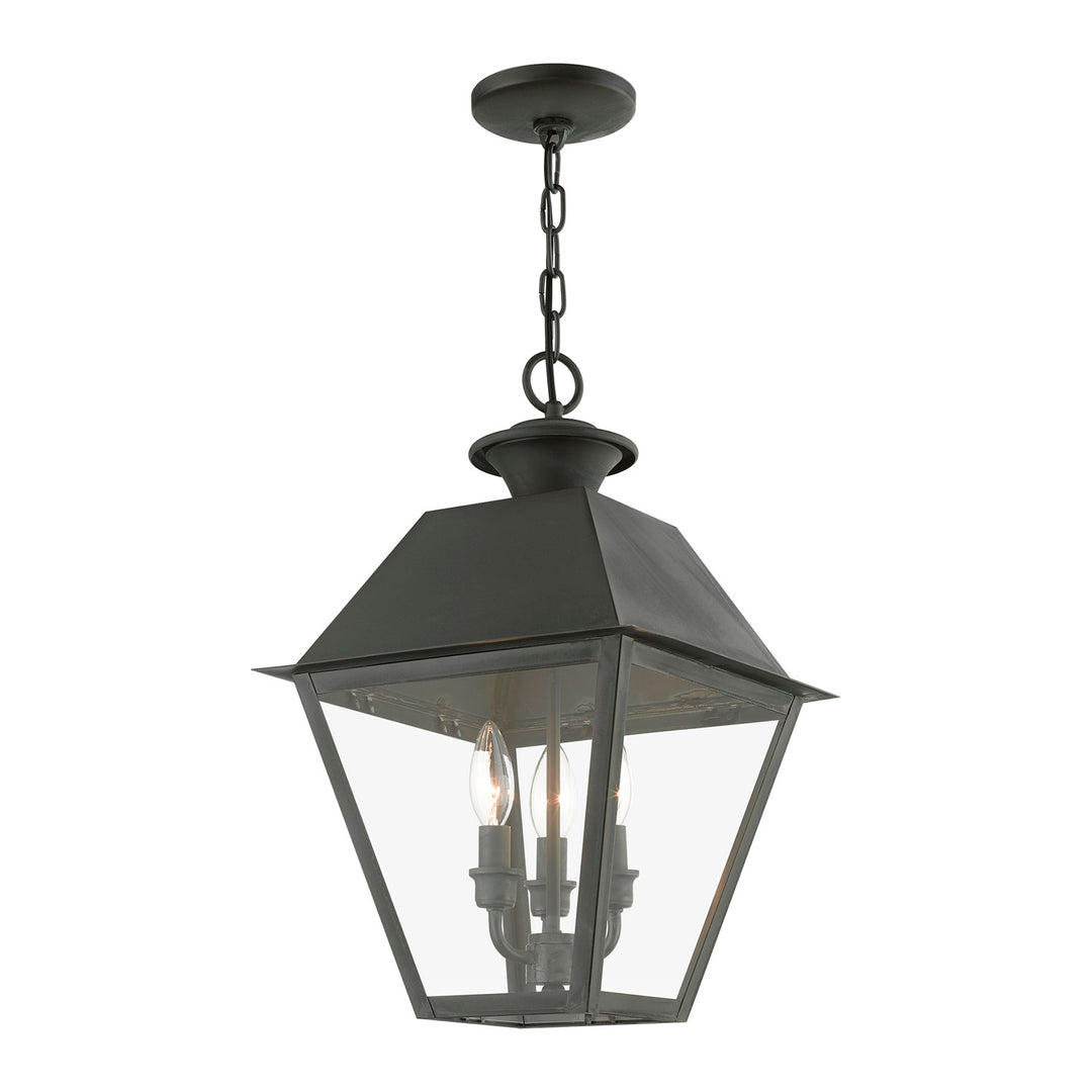 3 Light Charcoal Outdoor Large Pendant Lantern