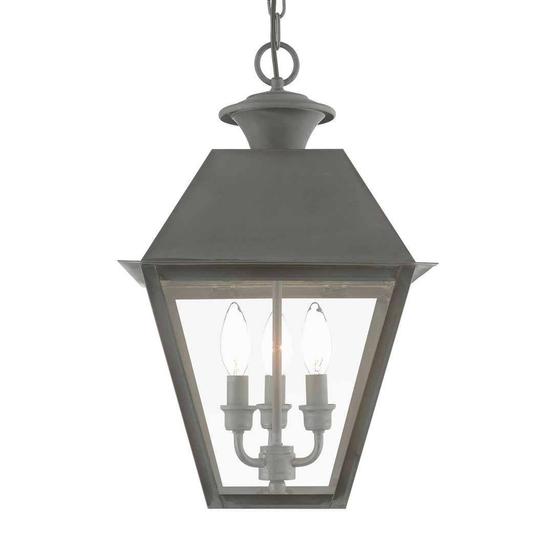 3 Light Charcoal Outdoor Large Pendant Lantern