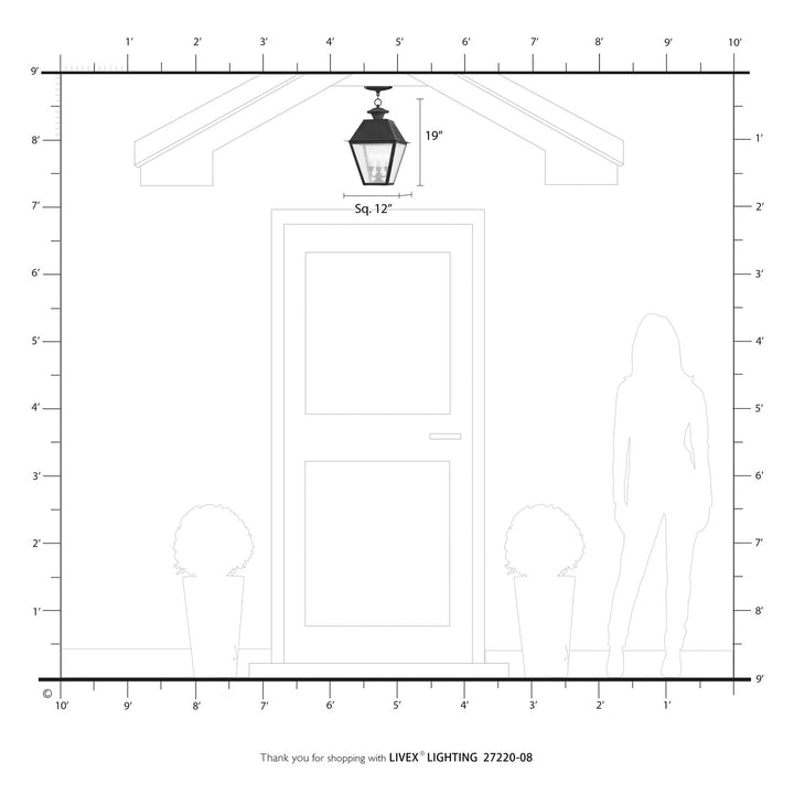 3 Light Natural Brass Outdoor Large Pendant Lantern