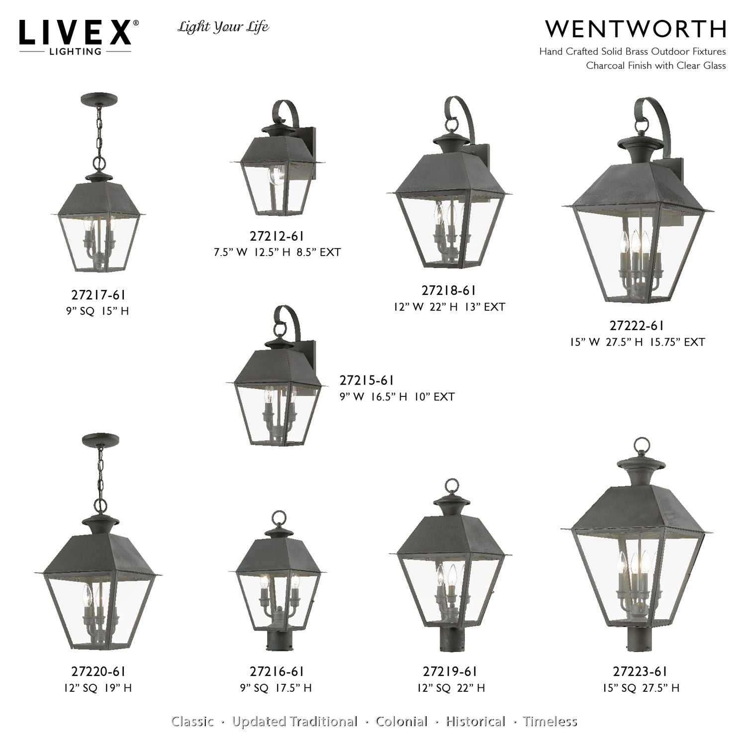 3 Light Charcoal Outdoor Large Post Top Lantern