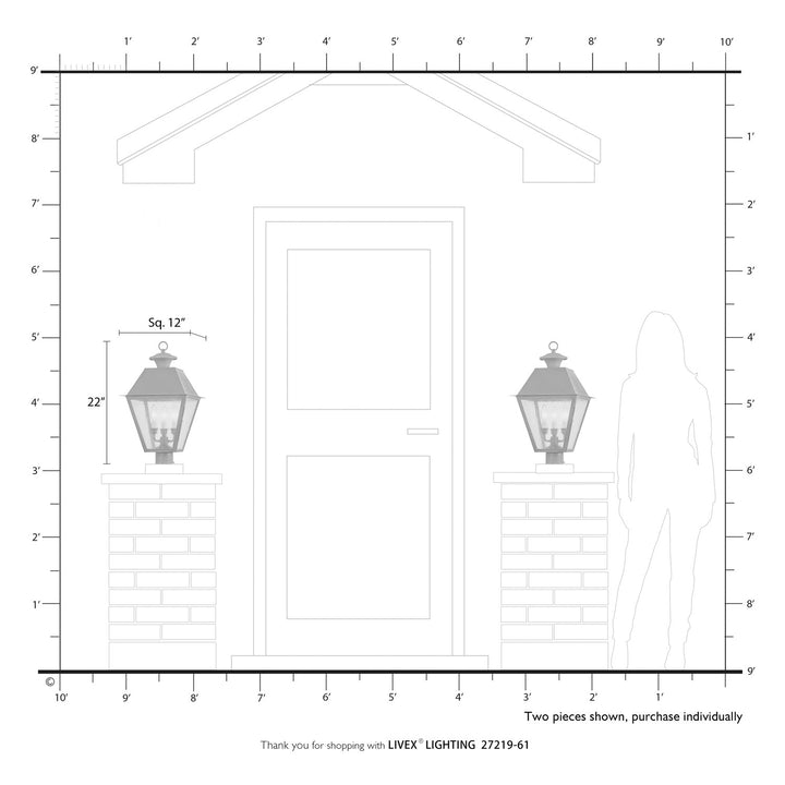 3 Light Charcoal Outdoor Large Post Top Lantern