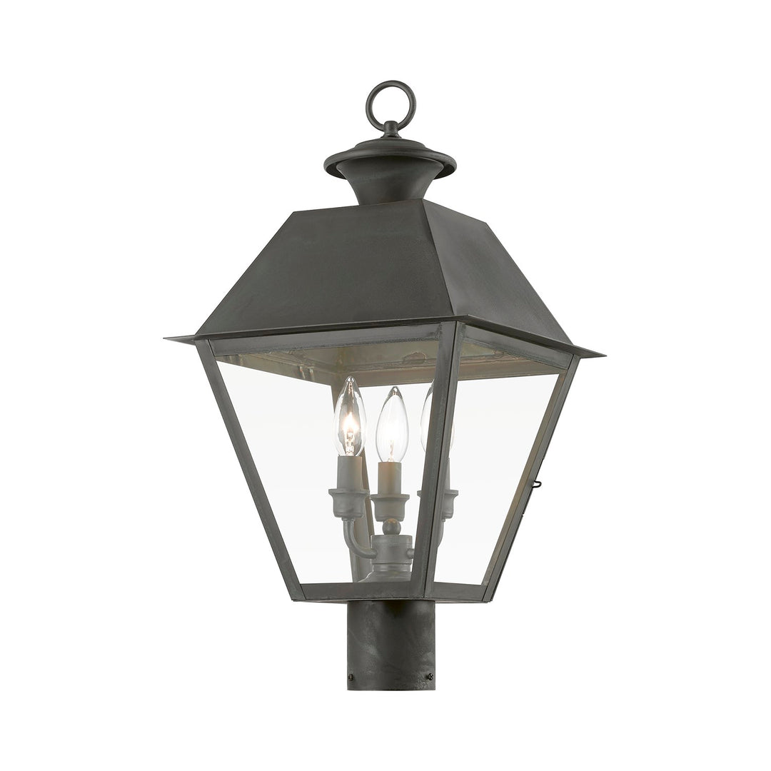3 Light Charcoal Outdoor Large Post Top Lantern