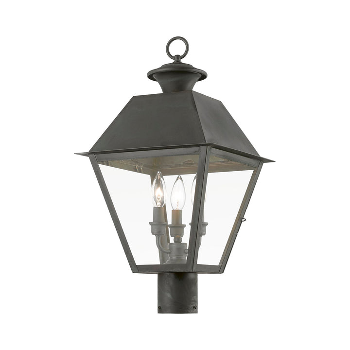 3 Light Charcoal Outdoor Large Post Top Lantern