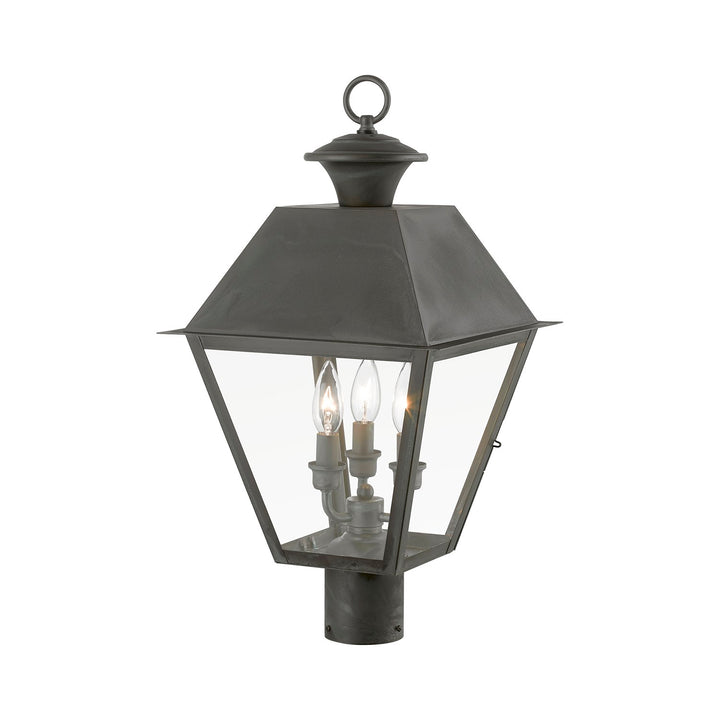 3 Light Charcoal Outdoor Large Post Top Lantern