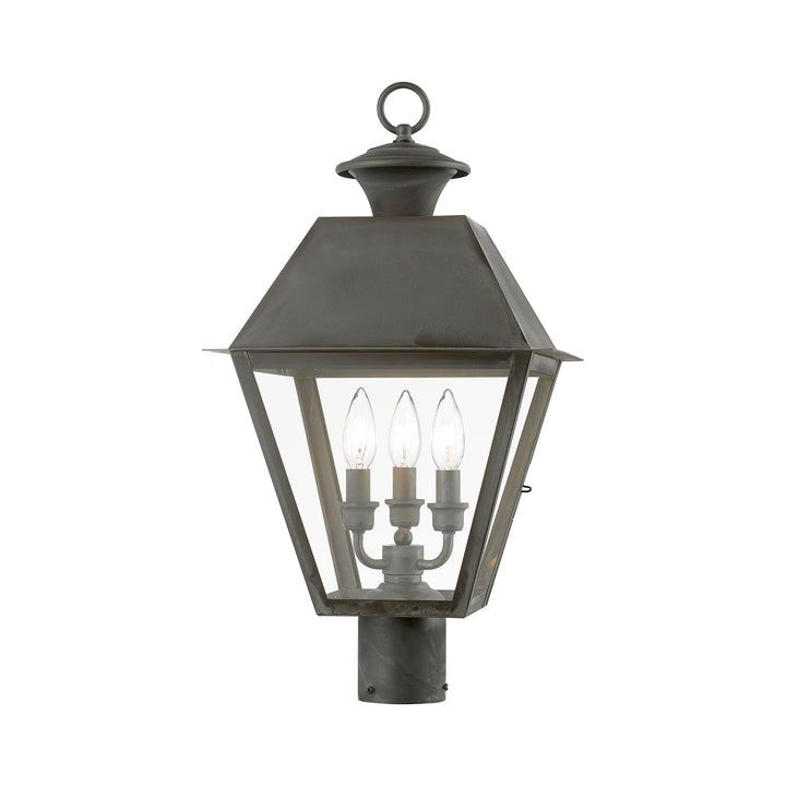 3 Light Charcoal Outdoor Large Post Top Lantern