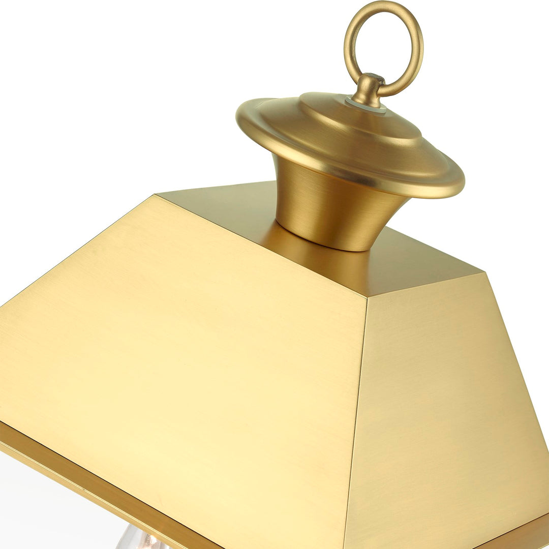 3 Light Natural Brass Outdoor Large Post Top Lantern