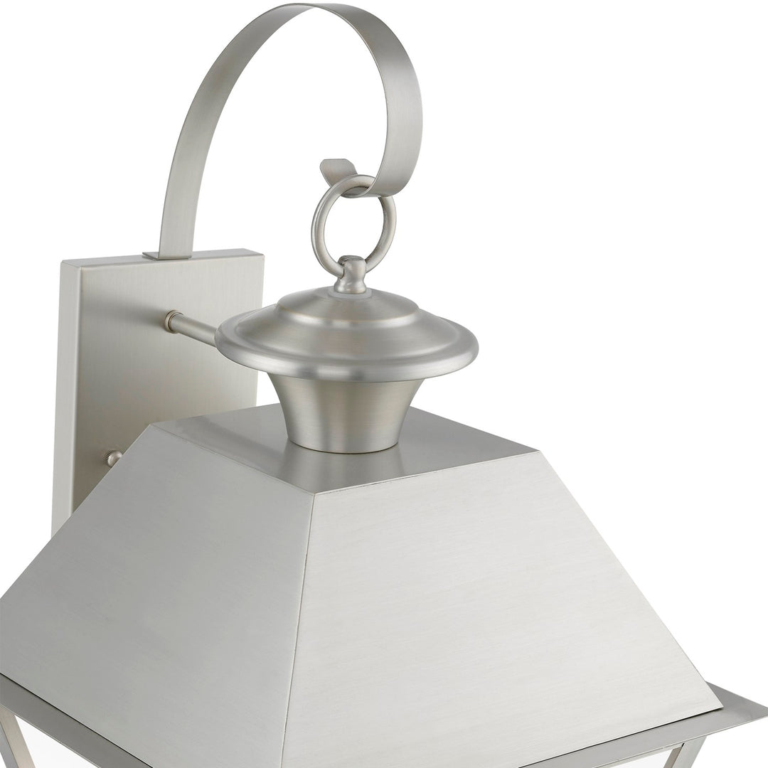 3 Light Brushed Nickel Outdoor Large Wall Lantern
