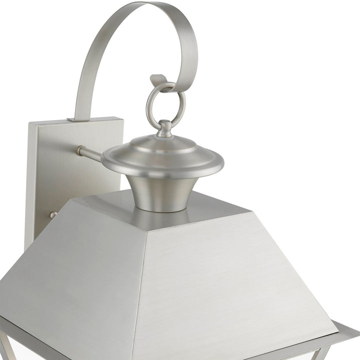 3 Light Brushed Nickel Outdoor Large Wall Lantern