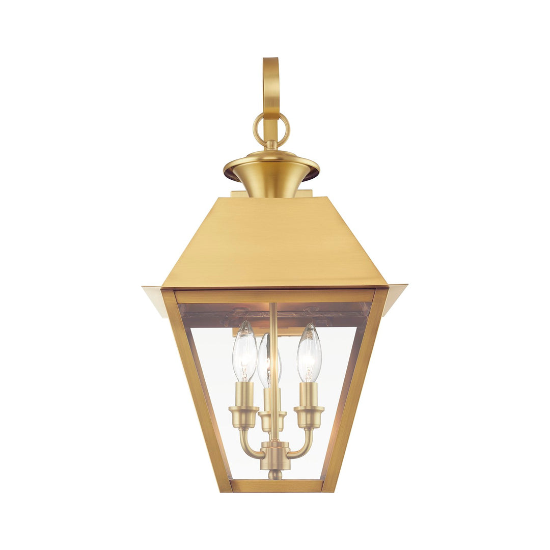 3 Light Natural Brass Outdoor Large Wall Lantern