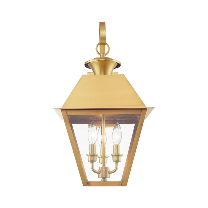 3 Light Natural Brass Outdoor Large Wall Lantern