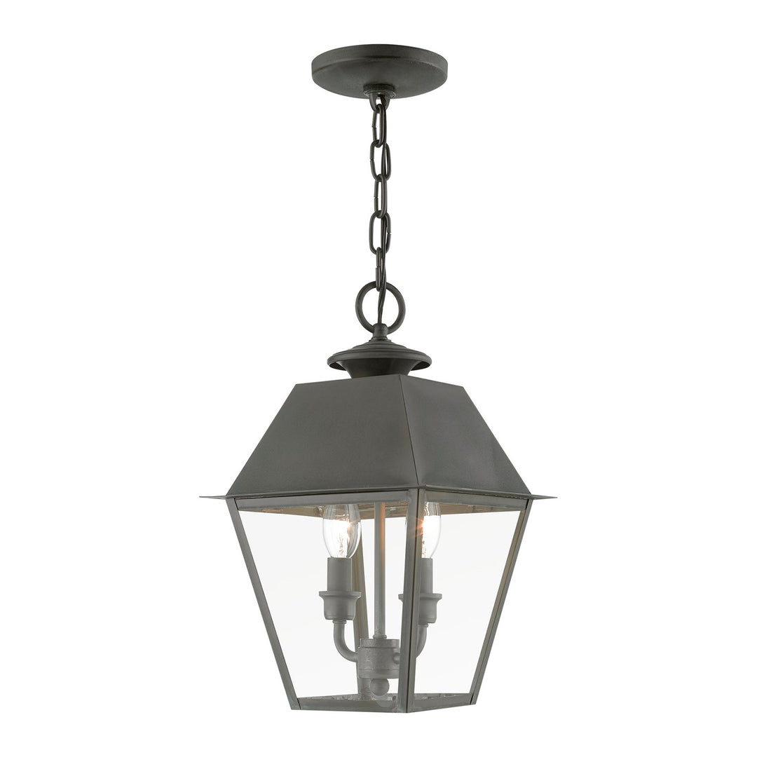 2 Light Charcoal Outdoor Medium Pendant Lantern by Livex Lighting