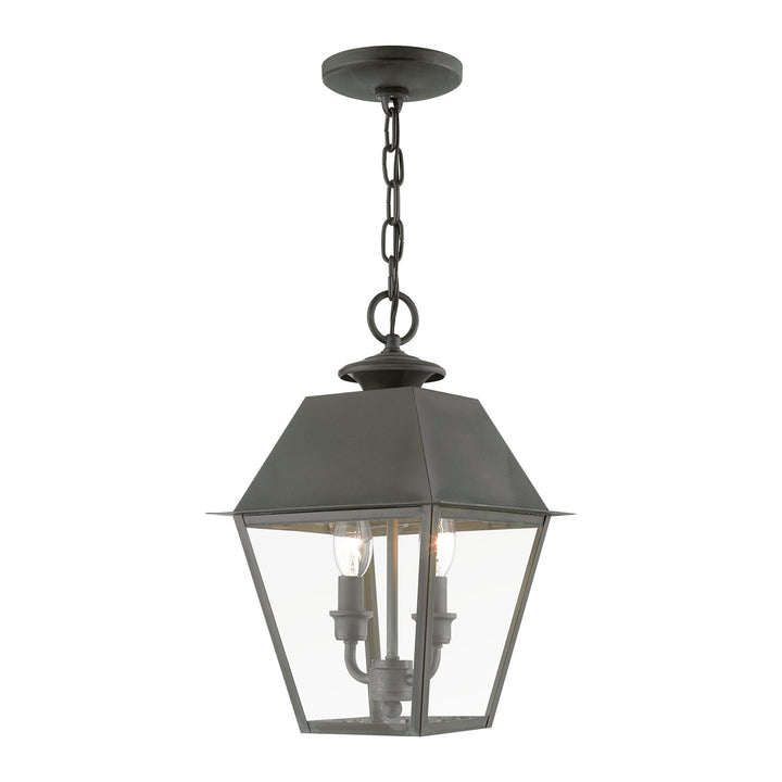 2 Light Charcoal Outdoor Medium Pendant Lantern by Livex Lighting