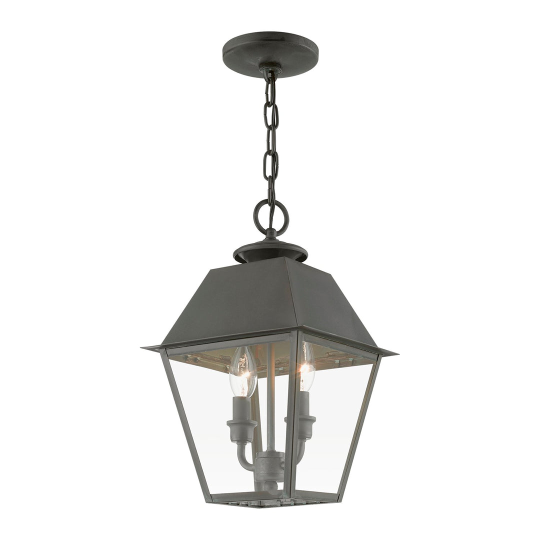 2 Light Charcoal Outdoor Medium Pendant Lantern