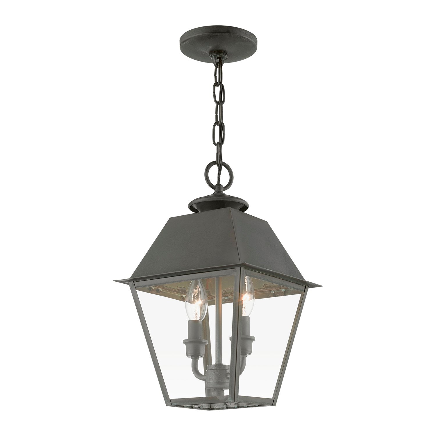 2 Light Charcoal Outdoor Medium Pendant Lantern