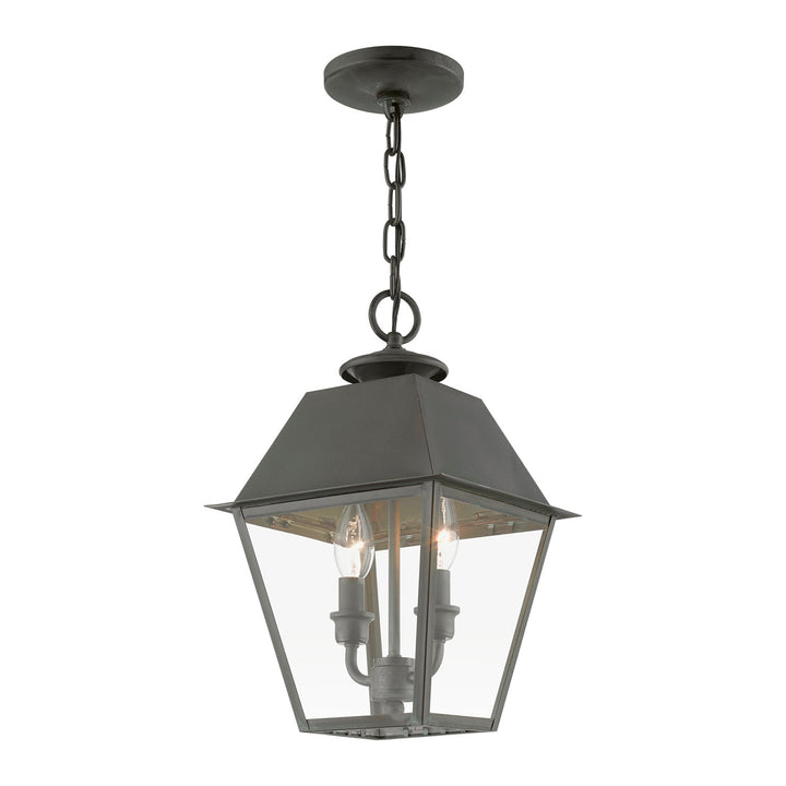 2 Light Charcoal Outdoor Medium Pendant Lantern