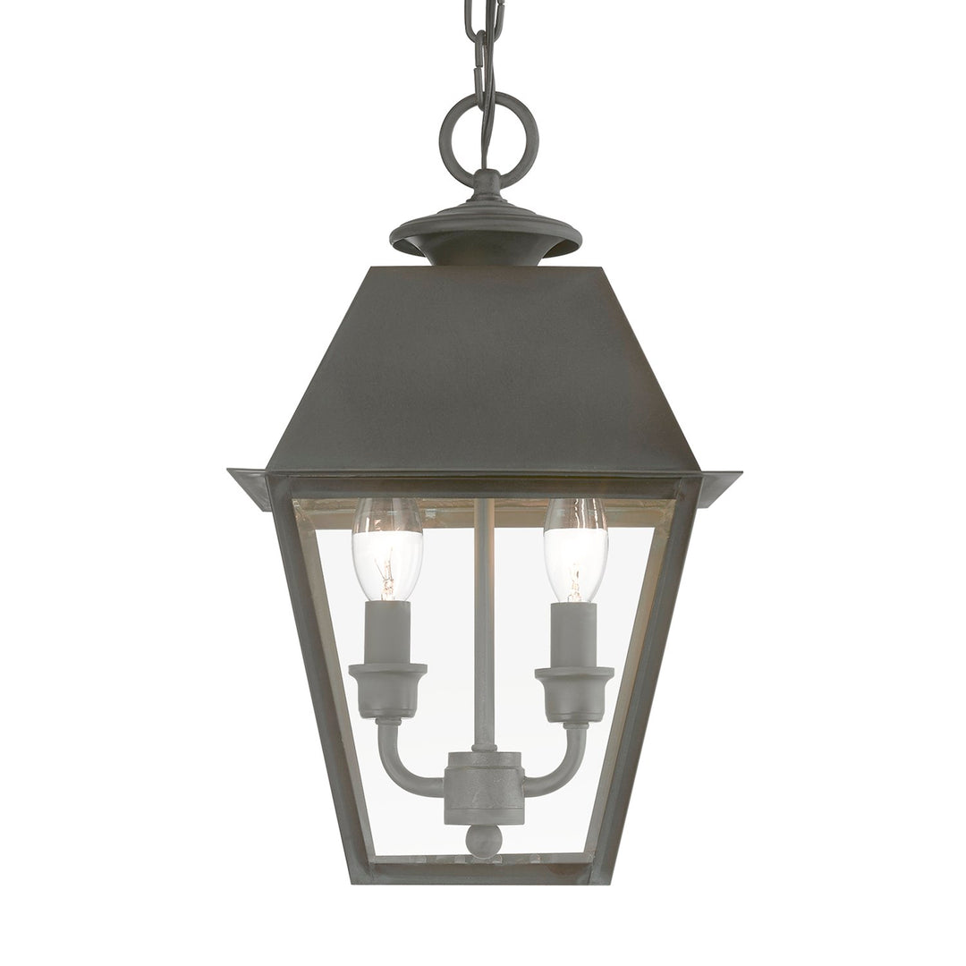 2 Light Charcoal Outdoor Medium Pendant Lantern