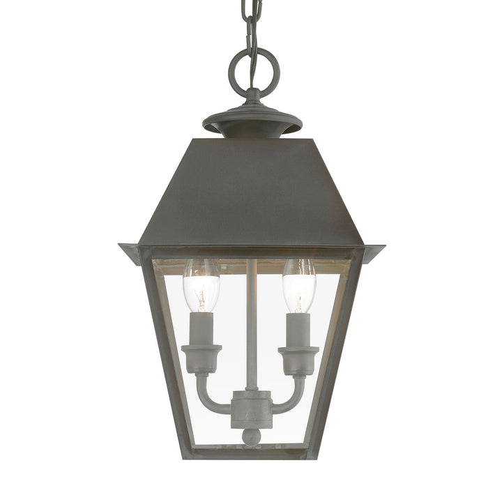2 Light Charcoal Outdoor Medium Pendant Lantern