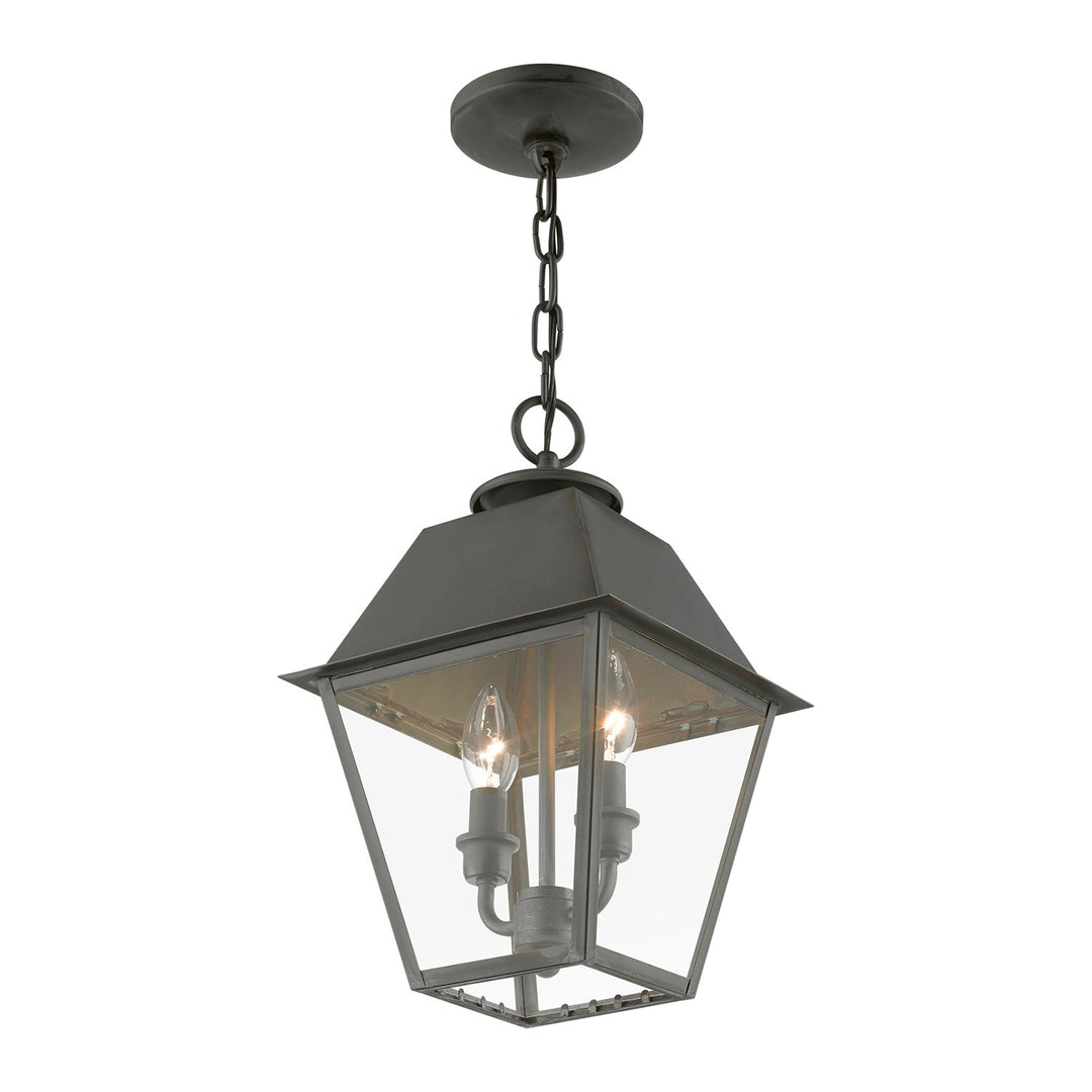 2 Light Charcoal Outdoor Medium Pendant Lantern