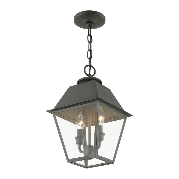 2 Light Charcoal Outdoor Medium Pendant Lantern