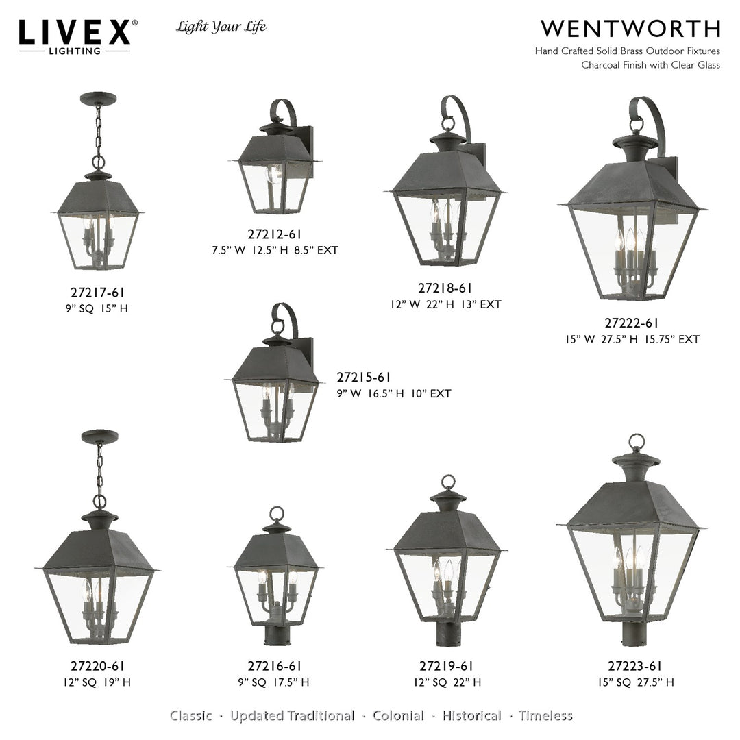 2 Light Charcoal Outdoor Medium Wall Lantern