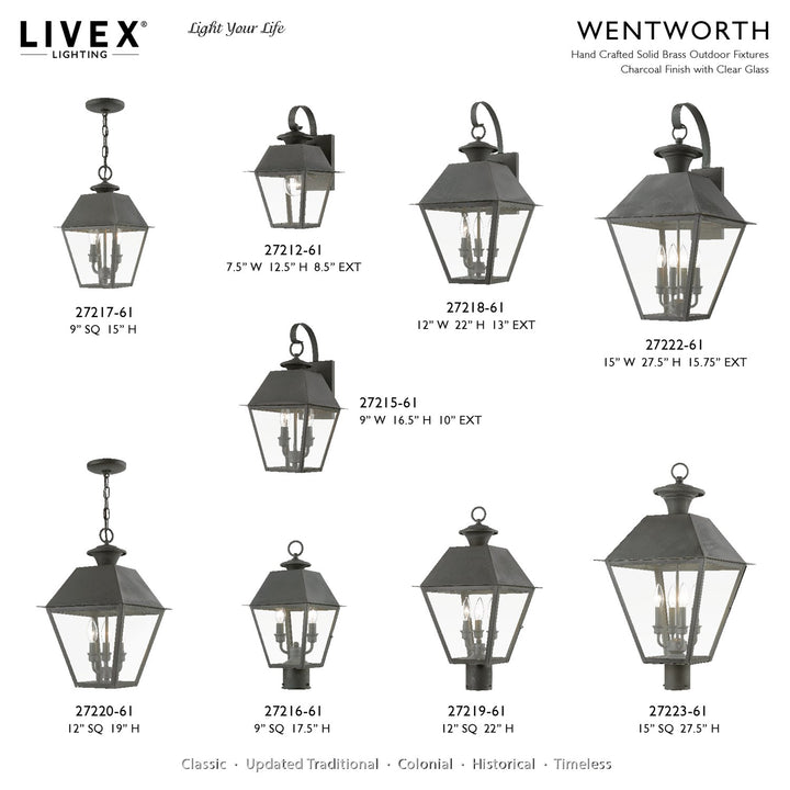 2 Light Charcoal Outdoor Medium Wall Lantern