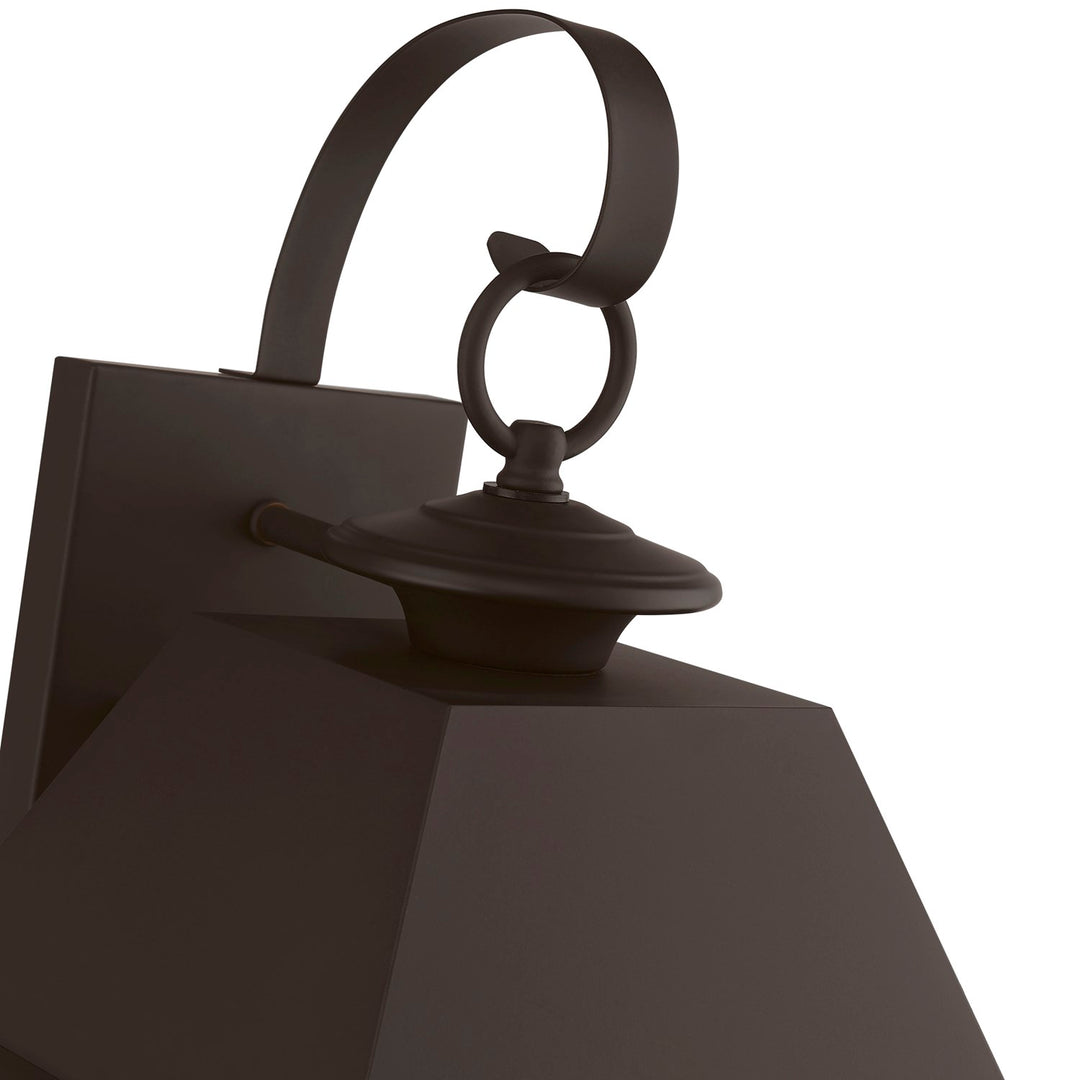2 Light Bronze With Antique Brass Finish Cluster Outdoor Medium Wall Lantern
