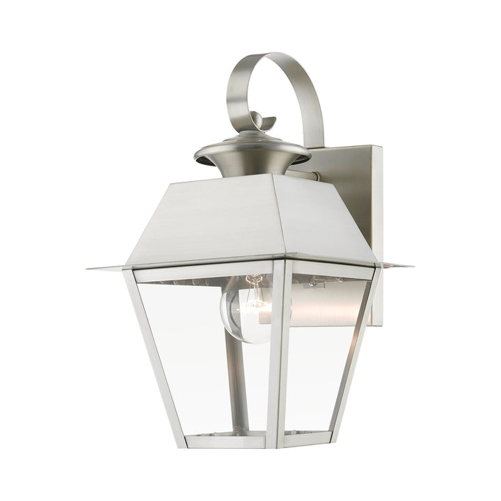 1 Light Brushed Nickel Outdoor Small Wall Lantern by Livex Lighting