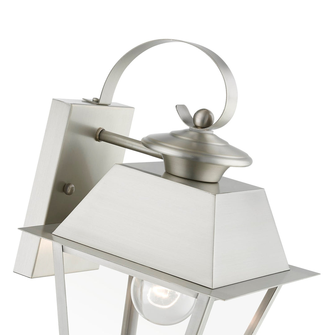 1 Light Brushed Nickel Outdoor Small Wall Lantern