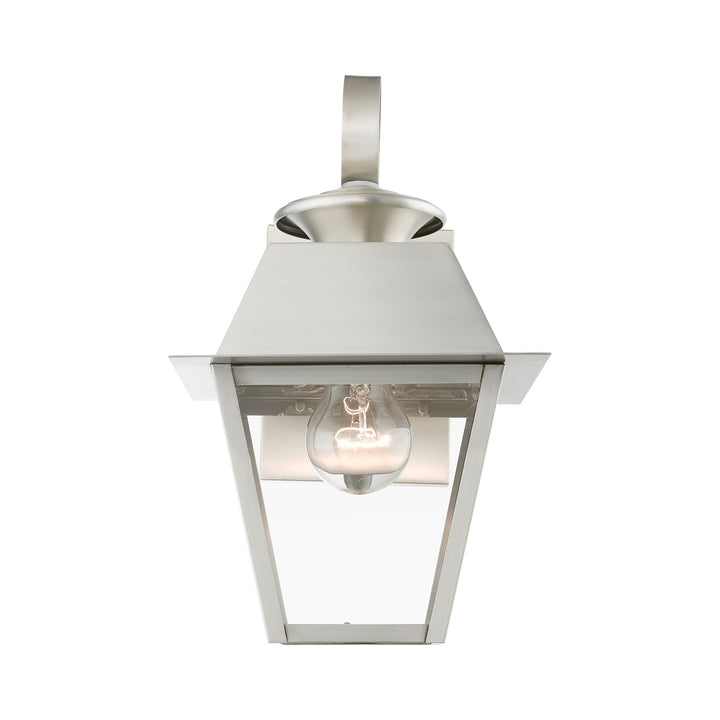 1 Light Brushed Nickel Outdoor Small Wall Lantern