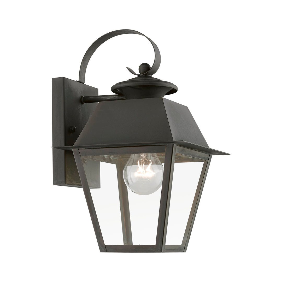 1 Light Charcoal Outdoor Small Wall Lantern