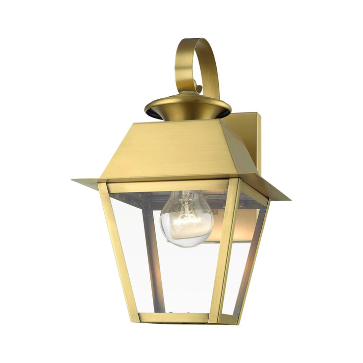 1 Light Natural Brass Outdoor Small Wall Lantern