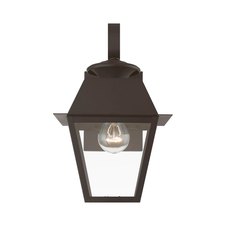 1 Light Bronze With Antique Brass Finish Cluster Outdoor Small Wall Lantern