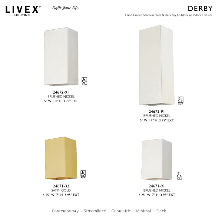 1 Light Brushed Nickel Outdoor / Indoor Ada Medium Sconce