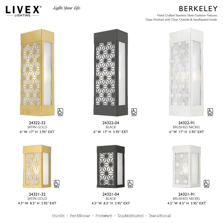 2 Light Brushed Nickel Outdoor Ada Sconce