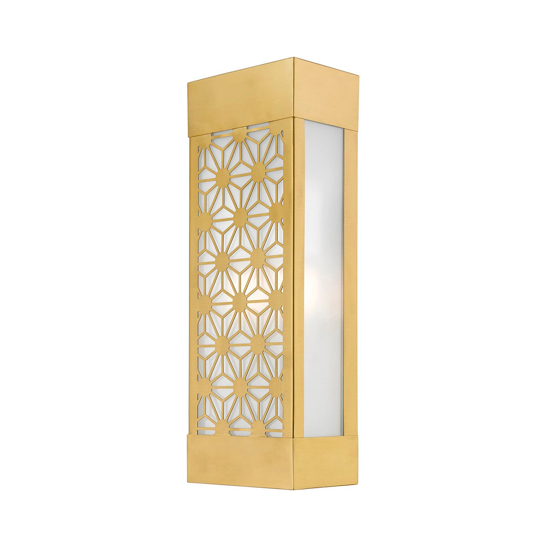 2 Light Satin Gold Outdoor Ada Sconce by Livex Lighting