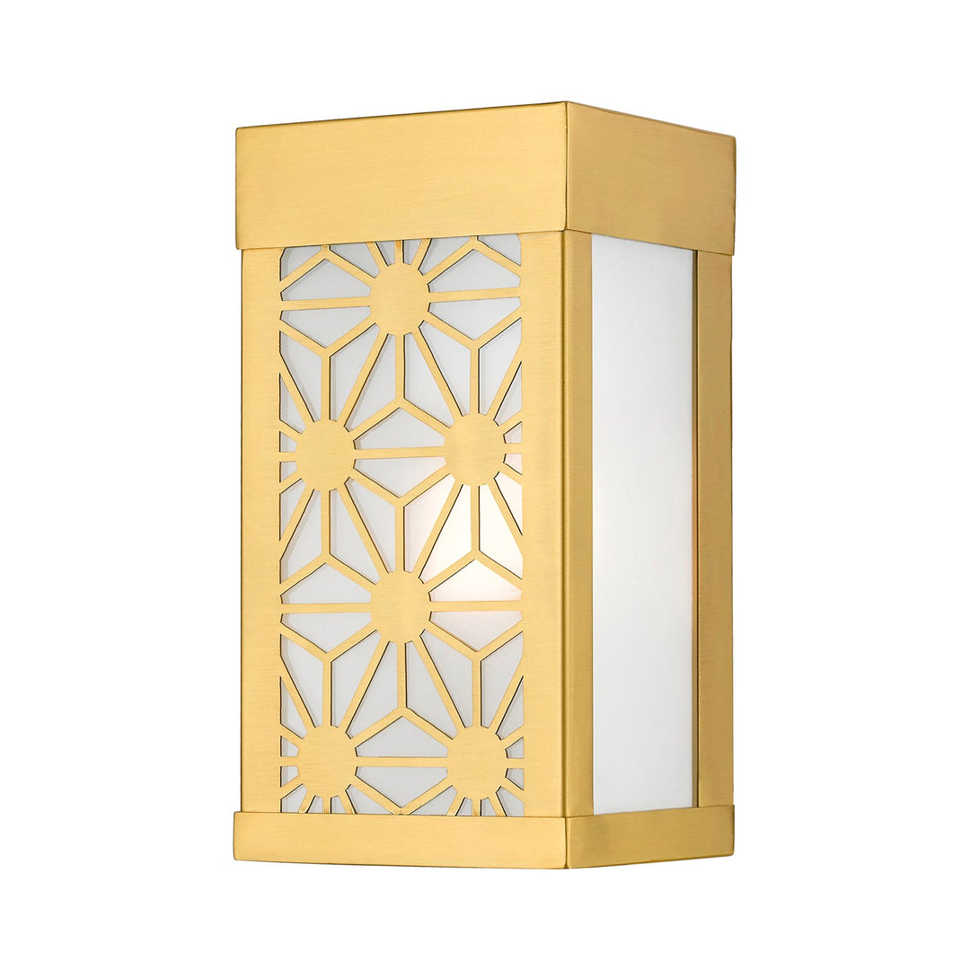 1 Light Satin Gold Outdoor Ada Small Sconce by Livex Lighting