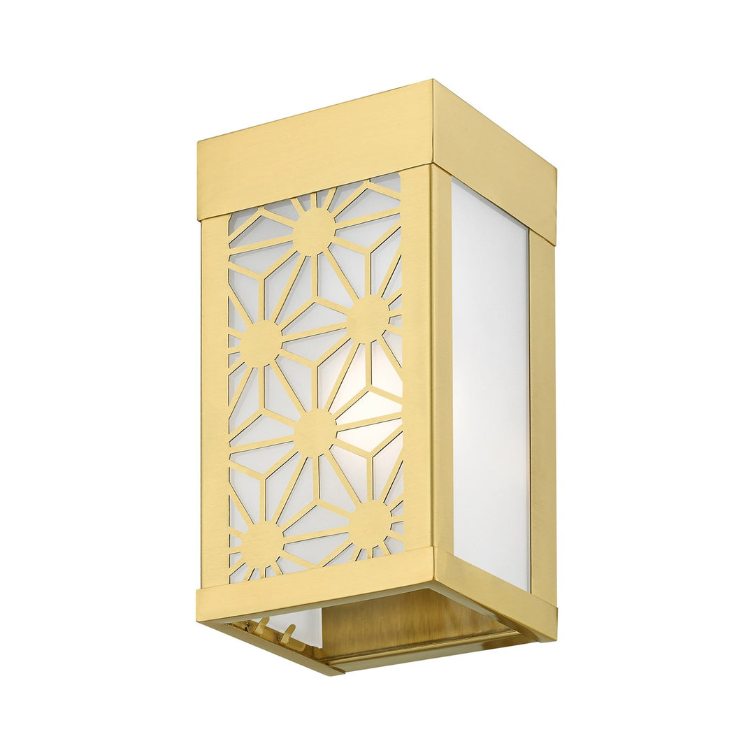 1 Light Satin Gold Outdoor Ada Small Sconce