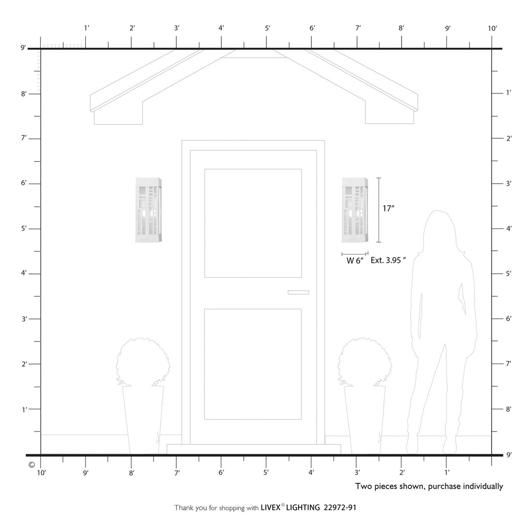 2 Light Brushed Nickel Outdoor Ada Sconce