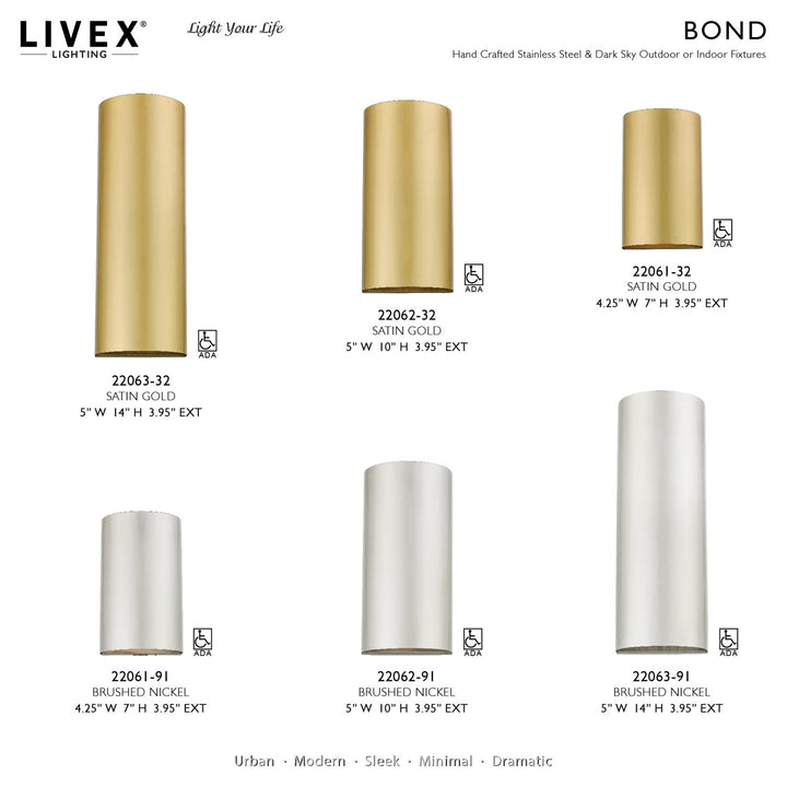 1 Light Brushed Nickel Outdoor / Indoor Ada Small Sconce