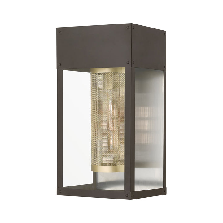 1 Light Bronze With Soft Gold Candle & Brushed Nickel Stainless Steel Reflector by Livex Lighting