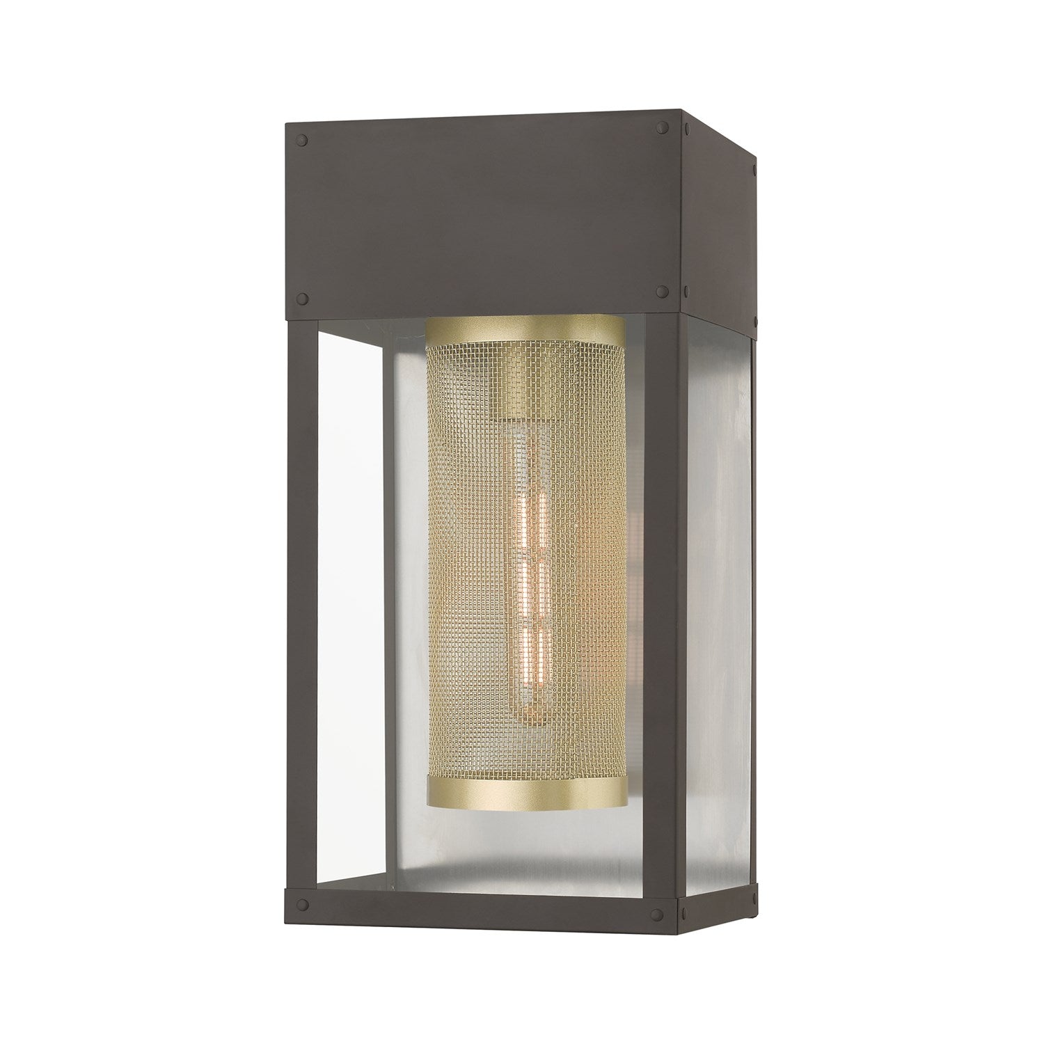 1 Light Bronze With Soft Gold Candle & Brushed Nickel Stainless Steel Reflector