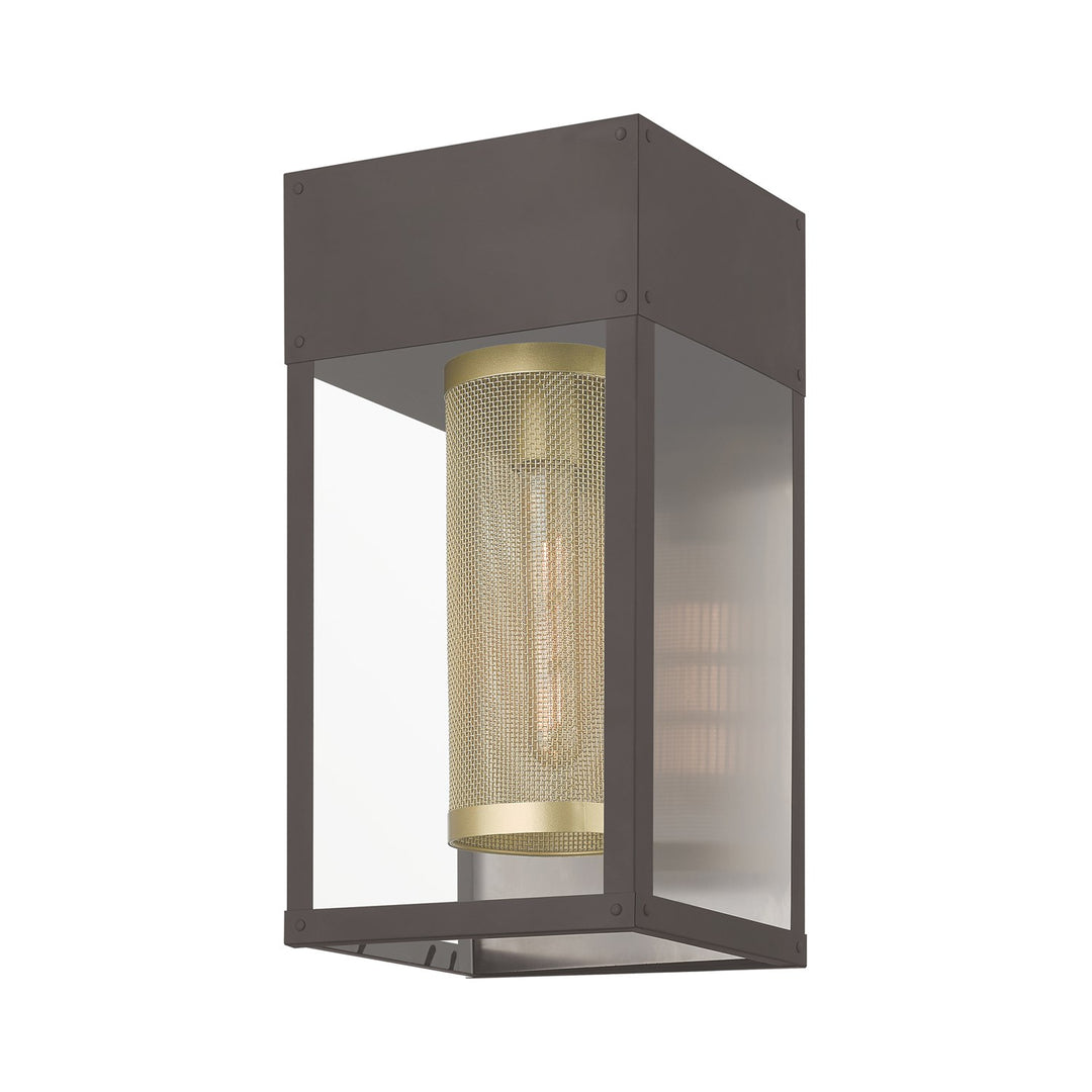1 Light Bronze With Soft Gold Candle & Brushed Nickel Stainless Steel Reflector