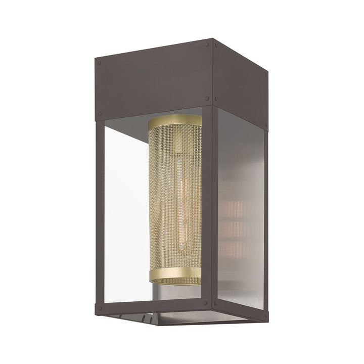 1 Light Bronze With Soft Gold Candle & Brushed Nickel Stainless Steel Reflector